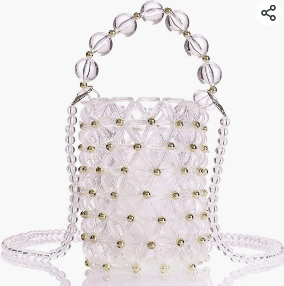 Clear Acrylic Bead Purse Clutch